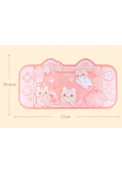 Ekstra Kawaii Oyun Mouse Pad Sevimli Pembe Sakura Kediler Sümen Su Geçirmez Kaymaz Dizüstü Bilgisayar Masası Aksesuarları (Yurt Dışından)