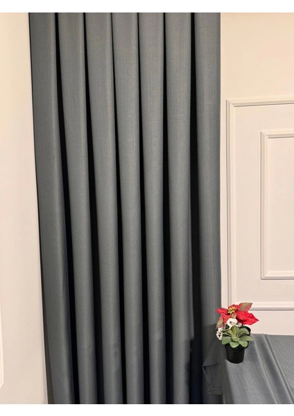 Nivemeshome Roma 18542-D K.gri Keten 1/3 Sık Pileli Fon Perde Apm fırsatları