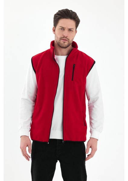 Erkek Tam Fermuarlı Spor Polar Yelek