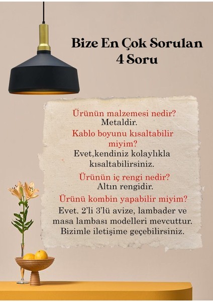 Geniş Siyah Tekli Avize Salon Mutfak Oturma Odası Hol Otel Cafe Lamba Dükkan Mağaza Avizeleri