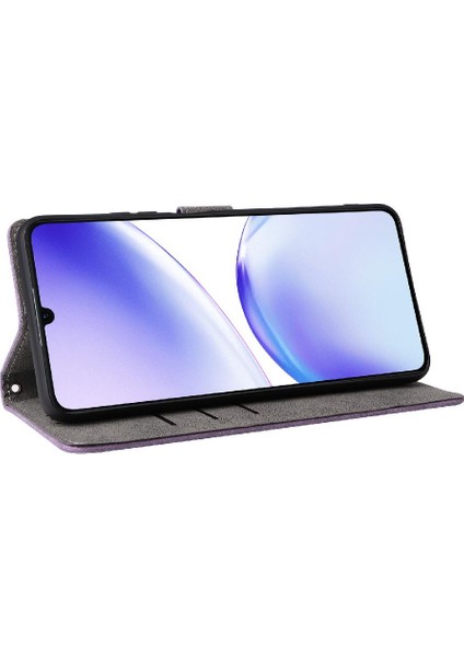 Realme C51 4g Kart Yuvaları Için Kılıf Kapak Manyetik Kapatma Flip Folio Cüzdan (Yurt Dışından)