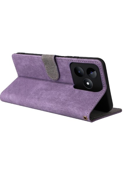 Realme C51 4g Kart Yuvaları Için Kılıf Kapak Manyetik Kapatma Flip Folio Cüzdan (Yurt Dışından)