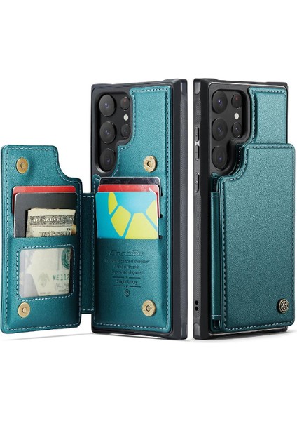 Samsung Galaxy S22 Ultra Kickstand Ince Darbeye Dayanıklı Caseme Cüzdan Kılıf (Yurt Dışından)