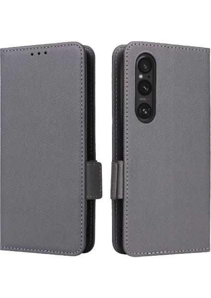 Sony Xperia 1 Vi Için Kılıf Yan Toka Pu Deri Manyetik Kart Yuvaları (Yurt Dışından)