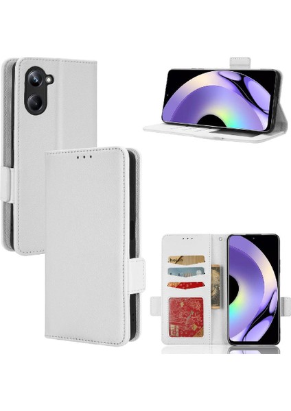 Realme 10 Pro 5g Için Kılıf Manyetik Pu Deri Cüzdan Yan Toka Kartı (Yurt Dışından)