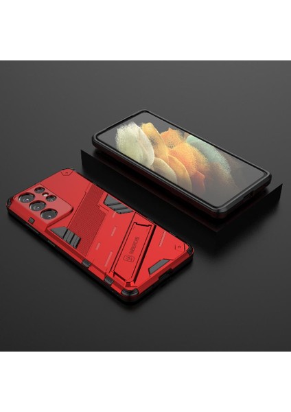 Samsung Galaxy S21 Ultra 5g Kickstand Sağlam Askeri Koruyucu Kılıf (Yurt Dışından)