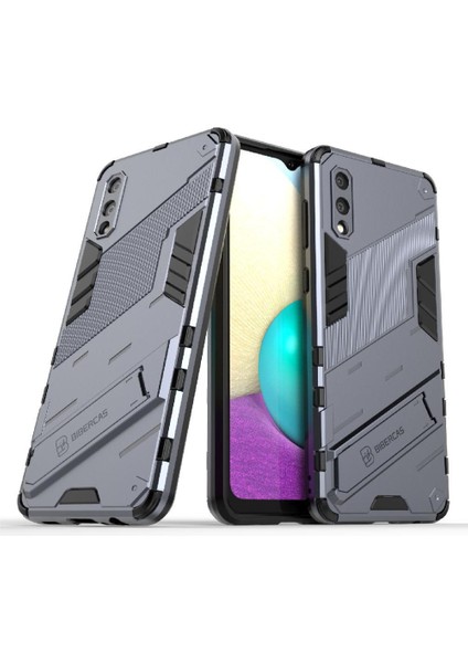 Samsung Galaxy A02 Kickstand Koruyucu Kapak Sağlam Askeri Kılıf (Yurt Dışından)