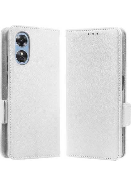Oppo A17/A17K Manyetik Cüzdan Kart Yuvaları Için Kılıf Tutucu Pu Deri Yan (Yurt Dışından)