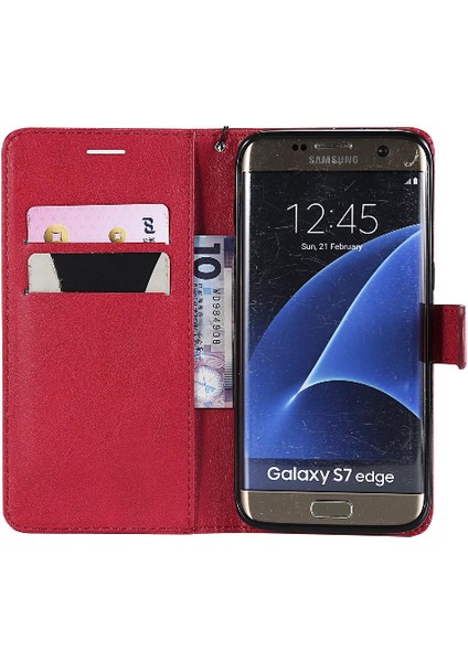 Kart Yuvası Iş Cüzdan Telefon ile Samsung Galaxy S7 Kenar Için Flip Case (Yurt Dışından)
