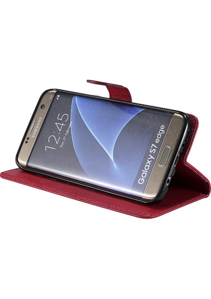 Kart Yuvası Iş Cüzdan Telefon ile Samsung Galaxy S7 Kenar Için Flip Case (Yurt Dışından)