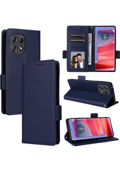 Motorola Moto Kenar 50 Pro Için Kılıf Manyetik Cüzdan Kart Yuvaları Tutucu Yan (Yurt Dışından)