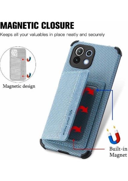 Xiaomi 11 Için Kılıf Standı Fonksiyonu Rfıd Engelleme Manyetik Kart Tutucu (Yurt Dışından) indirimleri