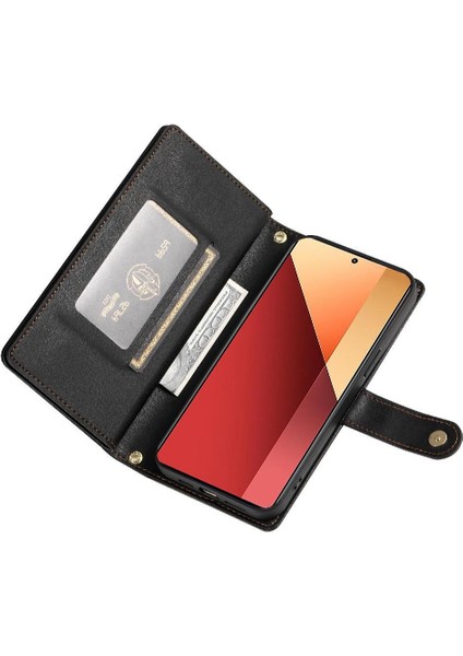 Xiaomi Poco M6 Pro Bilek Kayışı Kickstand Cüzdan Bölmesi Için Flip Case (Yurt Dışından) modelleri