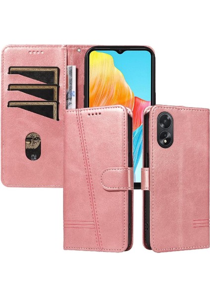 Oppo A38 4G/A18 4g Preslenmiş Pu Deri Cüzdan Telefon Kılıfı Için Filp Durumda (Yurt Dışından)