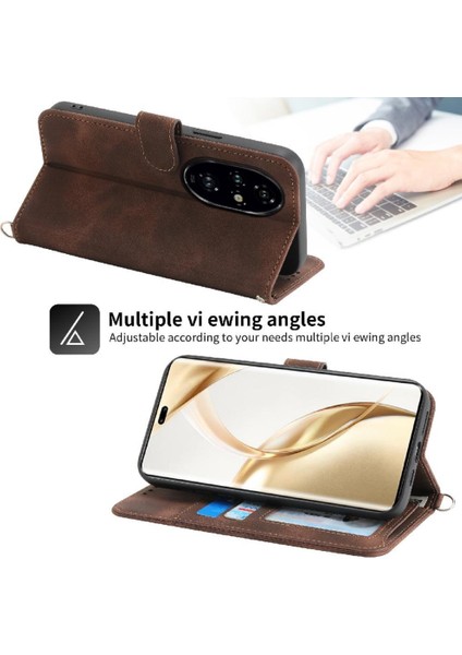 Onur Için Flip Case 200 Pro Çoklu Kredi Kartı Yuvaları Bileklik Kabartmalı (Yurt Dışından)