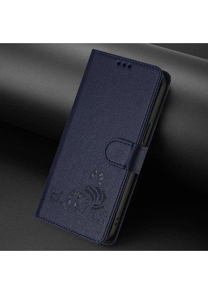 Realme 12 Pro Artı 5g Kedi Rfıd Kart Yuvası Tutucu Kickstand Cüzdan (Yurt Dışından)