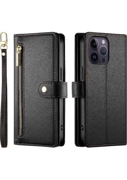 Apple iPhone 14 Için Flip Case Pro Max Iş Crossbody Kayış Cüzdan Standı (Yurt Dışından)