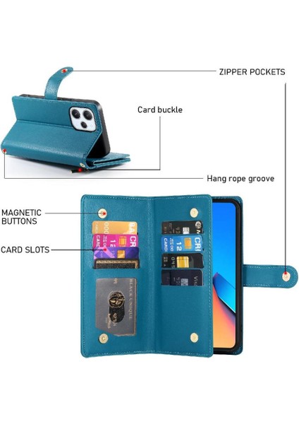 Xiaomi Poco M6 Pro Iş Için Flip Case Standı Cüzdan Çok Fonksiyonlu (Yurt Dışından) modelleri