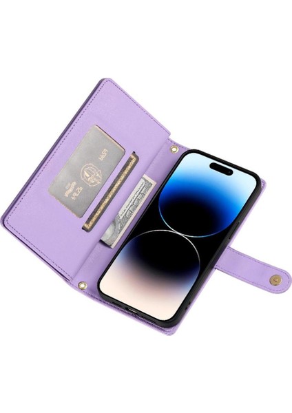 Apple iPhone 14 Için Flip Case Pro Standı Iş Cüzdan Çok Fonksiyonlu Kayış (Yurt Dışından)