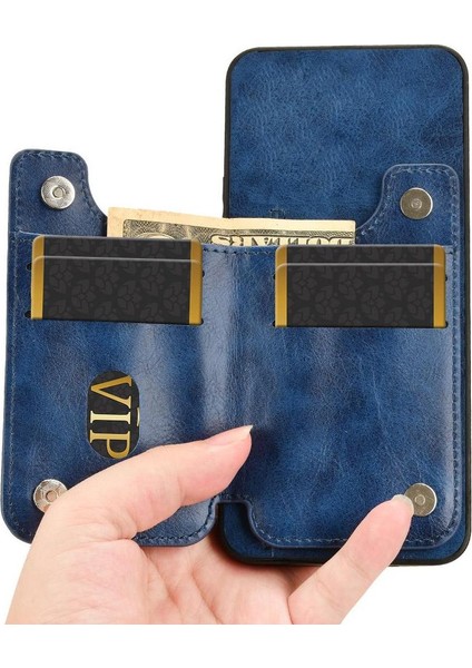 Samsung Galaxy M35 Vegan Pu Deri Kickstand Cüzdan Kılıf Için Cüzdan Kılıf (Yurt Dışından)