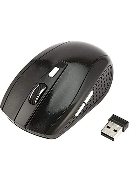 Taşınabilir 2,4 Ghz Kablosuz Oyun Faresi, Dizüstü Bilgisayar USB Alıcılı Dönen Optik Ofis Faresi, Siyah (Yurt Dışından)