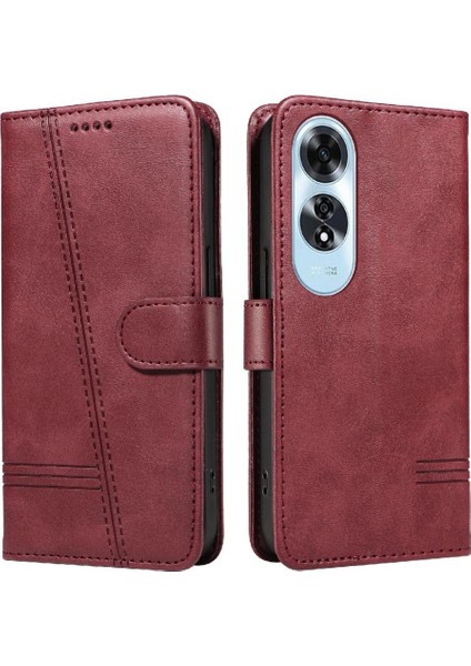 Oppo A60 4g Için Filp Durumda Kredi ile Pu Deri Cüzdan Telefon Kılıfı Preslenmiş (Yurt Dışından) modelleri