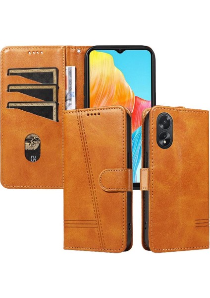 Oppo A38 4G/A18 4g Preslenmiş Pu Deri Cüzdan Telefon Kılıfı Için Filp Durumda (Yurt Dışından)