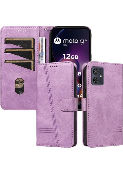 Motorola Moto G54 5g Ayrılabilir Siyah Bilezik Için Filp Durumda Preslenmiş Pu (Yurt Dışından)