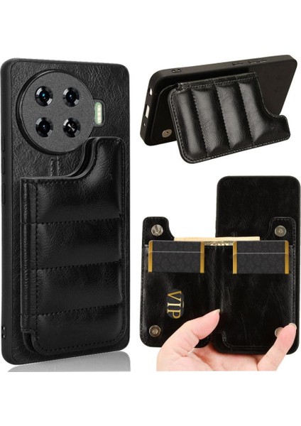 Tecno Spark Için Cüzdan Durumda 20 Pro Artı Kart Çanta Kart Yuvası Vegan Pu Cüzdan (Yurt Dışından)