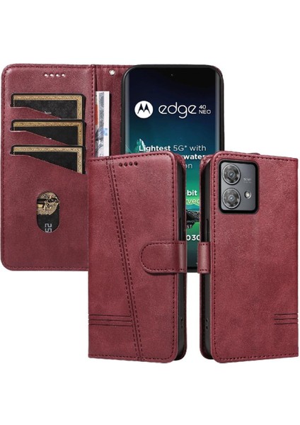 Motorola Edge 40 Neo Için Kredi Kartı Yuvası ile Ayrılabilir Siyah (Yurt Dışından)