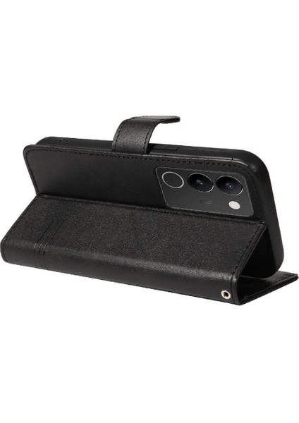 Vıvo V29 5g Için Filp Durumda Ayrılabilir Siyah Bilezik Cüzdan Telefon Kılıfı Pu (Yurt Dışından)