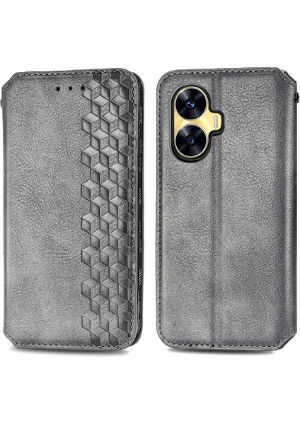 Oppo Realme C55 Cüzdan Fonksiyonu Için Kılıf Deri Kılıf Kapak Kapak Iş (Yurt Dışından)