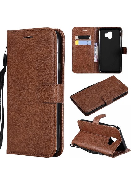 Kart Yuvası Klasik Düz Renk ile Samsung Galaxy J4 2018 Için Flip Case (Yurt Dışından)