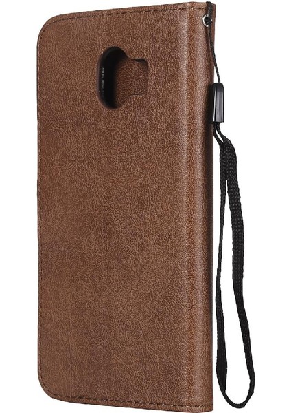 Kart Yuvası Klasik Düz Renk ile Samsung Galaxy J4 2018 Için Flip Case (Yurt Dışından)