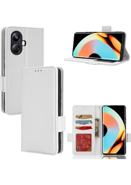Realme 10 Pro Artı Kart Yuvaları Için Kılıf Tutucu Cüzdan Manyetik Yan Toka (Yurt Dışından)
