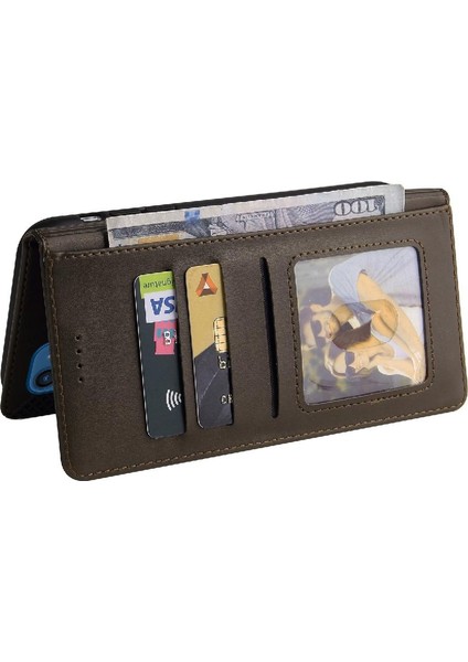 Apple iPhone 12 Için Flip Case Pro Kickstand Üç Kart Yuvaları Premium Deri (Yurt Dışından)