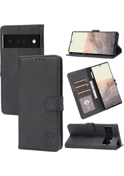 Google Piksel 7 Pro Kickstand Kabartmalı Kart Tutucu Kapatma Için Cüzdan Durumda (Yurt Dışından)