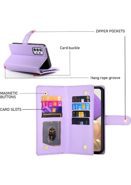 Samsung Galaxy A32 5g Kickstand Bilek Kayışı Çok Fonksiyonlu Flip Case (Yurt Dışından) modelleri