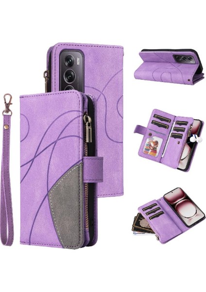 Oppo Oppo 12 Pro 5g Dokuz Kart Yuvaları Iki Renkli Dikiş Kickstand Için Kılıf (Yurt Dışından)