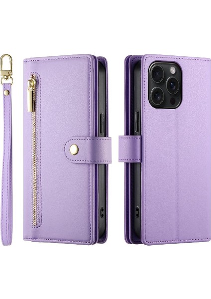 Apple iPhone 15 Için Flip Case Pro Max Crossbody Kayış Standı Çok Fonksiyonlu (Yurt Dışından)