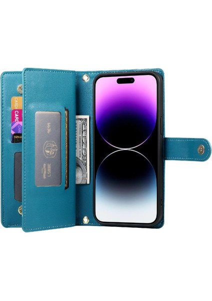 Apple iPhone 14 Için Flip Case Pro Max Iş Crossbody Kayış Cüzdan Standı (Yurt Dışından)