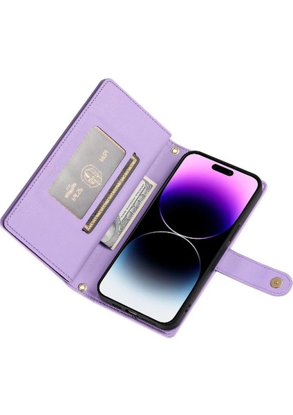 Apple iPhone 14 Için Flip Case Pro Max Iş Crossbody Kayış Cüzdan Standı (Yurt Dışından)