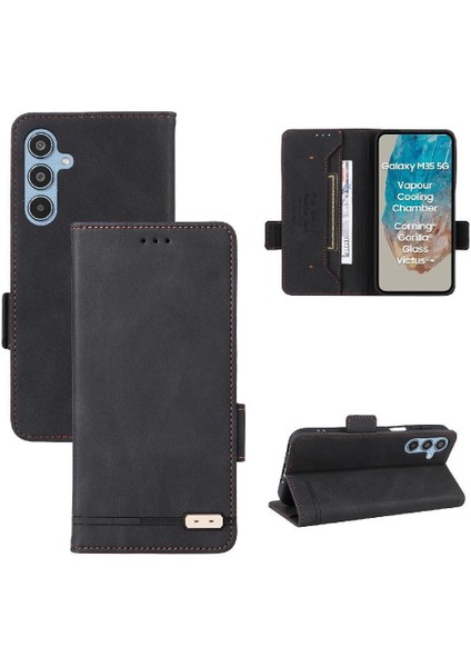 Toka ile Samsung Galaxy M35 Manyetik Cüzdan Kart Tutucu Için Flip Case (Yurt Dışından)