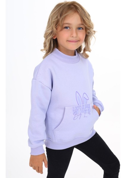 Kız Çocuk Baskılı Sweatshirt