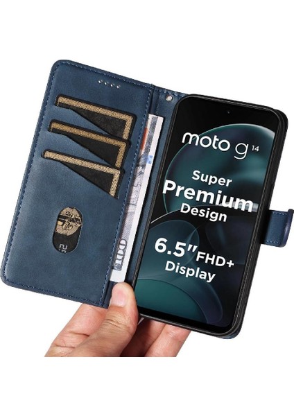 Motorola Moto G14 4g Cüzdan Telefon Kılıfı Için Filp Durumda Ayrılabilir Siyah ile (Yurt Dışından) fiyatları