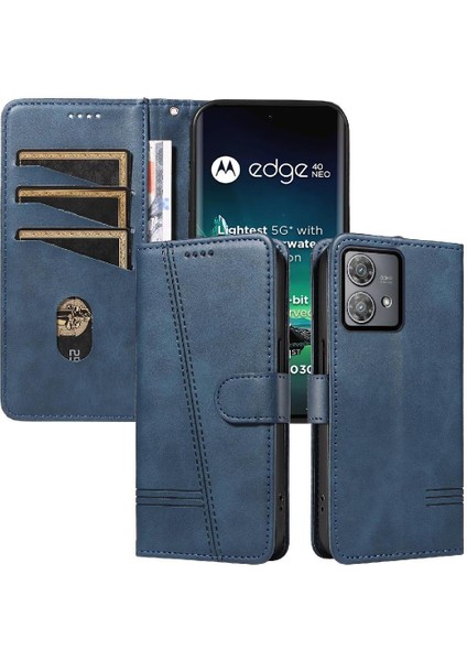 Motorola Edge 40 Neo Için Kredi Kartı Yuvası ile Ayrılabilir Siyah (Yurt Dışından)