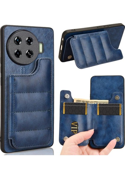 Tecno Spark Için Cüzdan Durumda 20 Pro Artı Kart Çanta Kart Yuvası Vegan Pu Cüzdan (Yurt Dışından)
