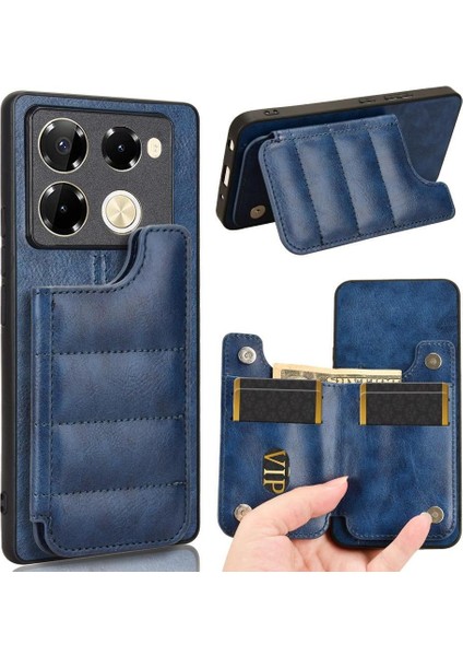 Infinix Not 40 Pro Cüzdan Kılıf Için Cüzdan Kılıf Kickstand Vegan Pu Deri (Yurt Dışından)