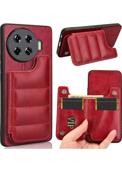 Tecno Spark Için Cüzdan Durumda 20 Pro Artı Kart Çanta Kart Yuvası Vegan Pu Cüzdan (Yurt Dışından)