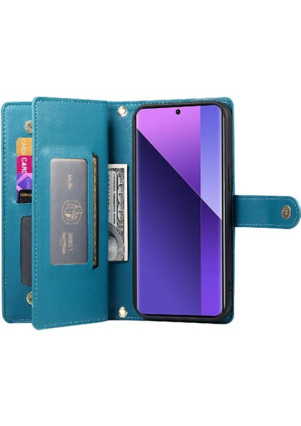 Xiaomi Redmi Not Için Flip Case 13 Pro Artı Standı Cüzdan Çok Fonksiyonlu (Yurt Dışından)